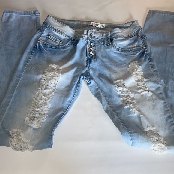 G-smack denim size medium 38 Light blue and white wash super distressed - Picture 4 of 8